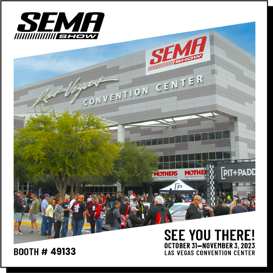 SEMA Banner for Excel Tire Booth #49133 with Las Vegas Convention Center
